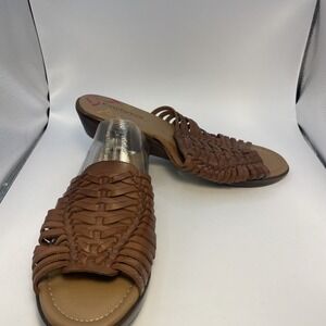 Comfortiva Womens Pillowtop Slide Sandals Memory Foam Leather Straps Size‎ 10W